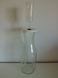 Sapfles 1 liter met waterslot ontluchter